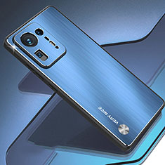 Handyhülle Hülle Luxus Aluminium Metall und Silikon Rahmen Tasche JS1 für Xiaomi Mi Mix 4 5G Blau
