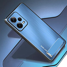 Handyhülle Hülle Luxus Aluminium Metall und Silikon Rahmen Tasche JS2 für Xiaomi Poco X5 5G Blau