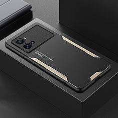 Handyhülle Hülle Luxus Aluminium Metall und Silikon Rahmen Tasche M02 für Vivo iQOO 9 Pro 5G Gold