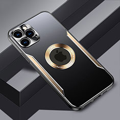 Handyhülle Hülle Luxus Aluminium Metall und Silikon Rahmen Tasche mit Mag-Safe Magnetic Magnetisch JL3 für Apple iPhone 13 Pro Max Gold