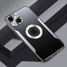 Handyhülle Hülle Luxus Aluminium Metall und Silikon Rahmen Tasche mit Mag-Safe Magnetic Magnetisch JL3 für Apple iPhone 13 Silber