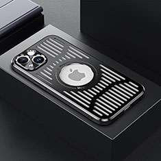 Handyhülle Hülle Luxus Aluminium Metall und Silikon Rahmen Tasche mit Mag-Safe Magnetic Magnetisch TX1 für Apple iPhone 14 Plus Schwarz