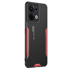 Handyhülle Hülle Luxus Aluminium Metall und Silikon Rahmen Tasche PB2 für Xiaomi Redmi Note 13 Pro 5G Rot