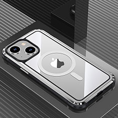Handyhülle Hülle Luxus Aluminium Metall und Silikon Rahmen Tasche QC1 für Apple iPhone 13 Silber