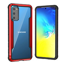 Handyhülle Hülle Luxus Aluminium Metall und Silikon Rahmen Tasche RJ1 für Samsung Galaxy S20 5G Rot