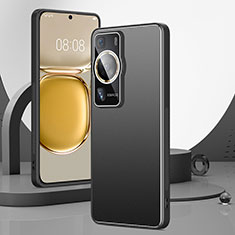 Handyhülle Hülle Luxus Aluminium Metall und Silikon Rahmen Tasche S01 für Huawei P60 Pro Schwarz