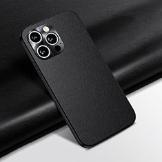 Handyhülle Hülle Luxus Leder Schutzhülle A02 für Apple iPhone 15 Pro Schwarz