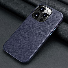 Handyhülle Hülle Luxus Leder Schutzhülle A09 für Apple iPhone 14 Pro Blau