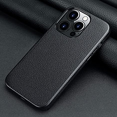 Handyhülle Hülle Luxus Leder Schutzhülle A09 für Apple iPhone 14 Pro Schwarz