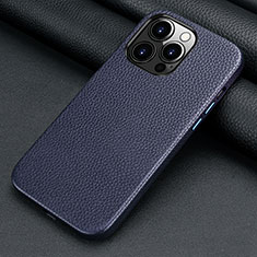 Handyhülle Hülle Luxus Leder Schutzhülle A13 für Apple iPhone 15 Pro Blau