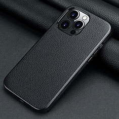 Handyhülle Hülle Luxus Leder Schutzhülle A13 für Apple iPhone 15 Pro Schwarz