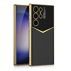 Handyhülle Hülle Luxus Leder Schutzhülle AC4 für Samsung Galaxy S23 Ultra 5G Dunkelgrau