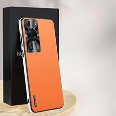 Handyhülle Hülle Luxus Leder Schutzhülle AT1 für Huawei P60 Orange
