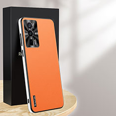 Handyhülle Hülle Luxus Leder Schutzhülle AT1 für Xiaomi Poco F5 Pro 5G Orange