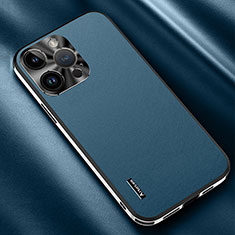 Handyhülle Hülle Luxus Leder Schutzhülle AT2 für Apple iPhone 13 Pro Blau