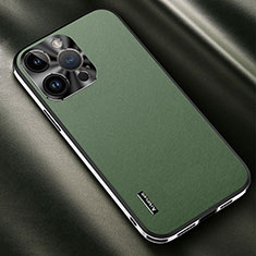 Handyhülle Hülle Luxus Leder Schutzhülle AT2 für Apple iPhone 13 Pro Grün