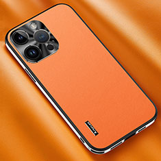 Handyhülle Hülle Luxus Leder Schutzhülle AT2 für Apple iPhone 13 Pro Max Orange