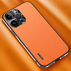 Handyhülle Hülle Luxus Leder Schutzhülle AT2 für Apple iPhone 13 Pro Orange