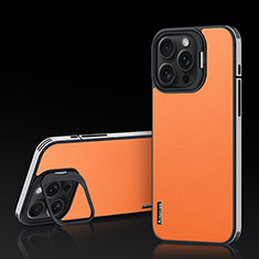 Handyhülle Hülle Luxus Leder Schutzhülle AT5 für Apple iPhone 14 Pro Orange