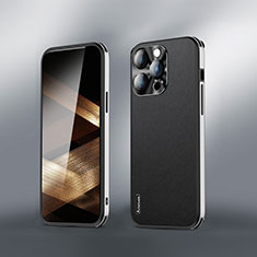 Handyhülle Hülle Luxus Leder Schutzhülle AT6 für Apple iPhone 15 Pro Schwarz