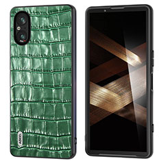 Handyhülle Hülle Luxus Leder Schutzhülle B04H für Sony Xperia 5 V Grün