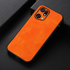 Handyhülle Hülle Luxus Leder Schutzhülle B06H für Oppo Find X5 Pro 5G Orange