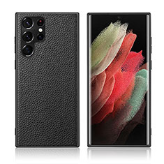 Handyhülle Hülle Luxus Leder Schutzhülle C08 für Samsung Galaxy S21 Ultra 5G Schwarz