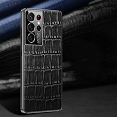 Handyhülle Hülle Luxus Leder Schutzhülle C09 für Samsung Galaxy S22 Ultra 5G Schwarz