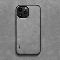 Handyhülle Hülle Luxus Leder Schutzhülle DY3 für Apple iPhone 12 Pro Grau