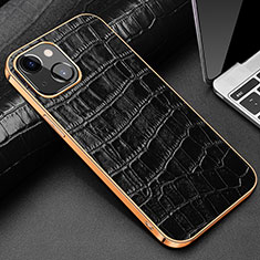 Handyhülle Hülle Luxus Leder Schutzhülle für Apple iPhone 13 Schwarz
