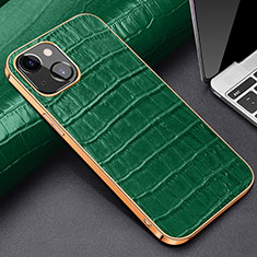 Handyhülle Hülle Luxus Leder Schutzhülle für Apple iPhone 14 Grün