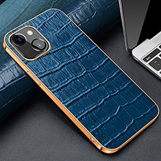 Handyhülle Hülle Luxus Leder Schutzhülle für Apple iPhone 14 Plus Blau