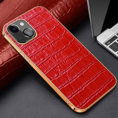 Handyhülle Hülle Luxus Leder Schutzhülle für Apple iPhone 14 Plus Rot