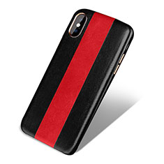 Handyhülle Hülle Luxus Leder Schutzhülle für Apple iPhone Xs Max Rot