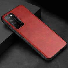 Handyhülle Hülle Luxus Leder Schutzhülle für Huawei Honor Play4 5G Rot