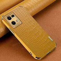 Handyhülle Hülle Luxus Leder Schutzhülle für Oppo F21 Pro 4G Gelb