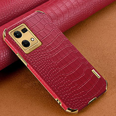 Handyhülle Hülle Luxus Leder Schutzhülle für Oppo F21 Pro 4G Rot