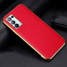 Handyhülle Hülle Luxus Leder Schutzhülle für Oppo Find X3 Lite 5G Rot