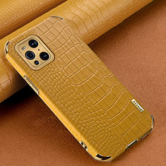 Handyhülle Hülle Luxus Leder Schutzhülle für Oppo Find X3 Pro 5G Gelb