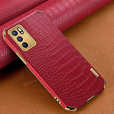 Handyhülle Hülle Luxus Leder Schutzhülle für Oppo Reno6 Pro 5G India Rot