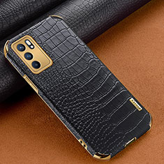 Handyhülle Hülle Luxus Leder Schutzhülle für Oppo Reno6 Pro 5G India Schwarz