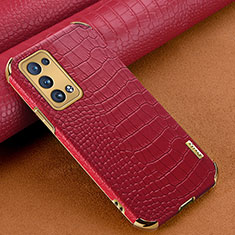 Handyhülle Hülle Luxus Leder Schutzhülle für Oppo Reno6 Pro 5G Rot