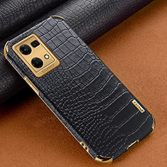 Handyhülle Hülle Luxus Leder Schutzhülle für Oppo Reno7 4G Schwarz