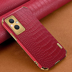 Handyhülle Hülle Luxus Leder Schutzhülle für Oppo Reno7 Z 5G Rot
