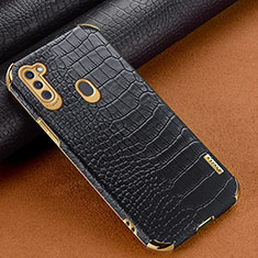 Handyhülle Hülle Luxus Leder Schutzhülle für Samsung Galaxy M11 Schwarz