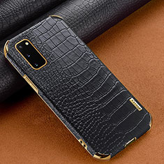 Handyhülle Hülle Luxus Leder Schutzhülle für Samsung Galaxy S20 5G Schwarz