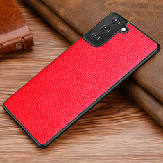 Handyhülle Hülle Luxus Leder Schutzhülle für Samsung Galaxy S21 5G Rot