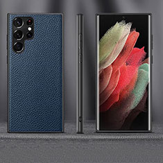 Handyhülle Hülle Luxus Leder Schutzhülle für Samsung Galaxy S23 Ultra 5G Blau