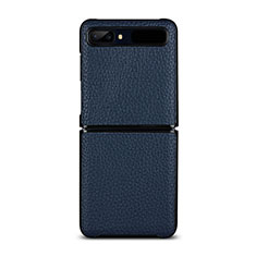 Handyhülle Hülle Luxus Leder Schutzhülle für Samsung Galaxy Z Flip 5G Blau