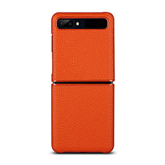 Handyhülle Hülle Luxus Leder Schutzhülle für Samsung Galaxy Z Flip 5G Orange